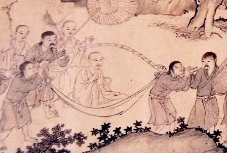 Phật[-]hoàng[-]Trần[-]Nhân[-]Tông[-](người[-]ngồi[-]võng)[-]với[-]tướng[-]mạo[-]đẹp[-]toát[-]lên[-]nét[-]phật,[-]nét[-]thần